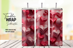 Pink Purple Heart Tumbler Wrap Product Image 1