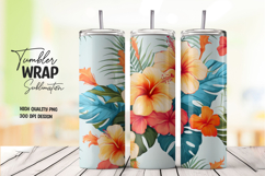 Yellow Red Hibiscus Floral Tumbler Wrap Product Image 1