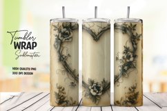 VIntage heart frame tumbler wrap sublimation Product Image 1