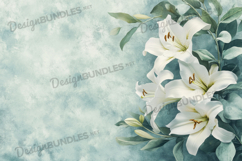 Pastel Blue Lily Art Background Product Image 1