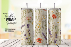 Botanical Print tumbler wrap png Product Image 1