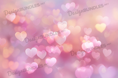 Floating Pink Hearts Digital Background Product Image 1