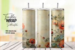 Vintage flower tumbler wrap sublimation png Product Image 1
