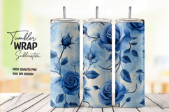 Blue Flower Tumbler Wrap png Product Image 1
