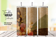 Gold Glitter Sparkle Tumbler Wrap PNG Product Image 1