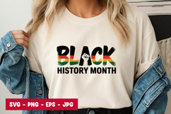 Black History Month Color Filled Typography Design Product Image 1