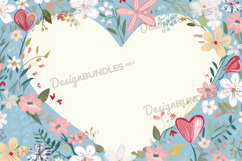 Watercolor heart shaped frame background, Digital paper Product Image 1