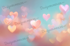 Soft Pastel Hearts Digital Background Product Image 1