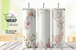 Botanical Leaf tumbler wrap png Product Image 1