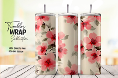 Red and Cream Flower Tumbler PNG Product Image 1
