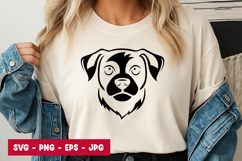 Rottweiler Dog Face Outline Art SVG PNG Product Image 1