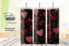 Red Heart Pattern Tumbler png Product Image 1