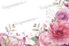 Watercolor flower frame flat lay background Product Image 1