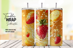 Orange and Strawberry Pattern 20oz Tumbler Wrap Sublimation Product Image 1