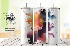 Rainbow Color Explosion Ink Splash Tumbler Wrap PNG Product Image 1