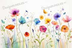 Bright Poppy and Daisy Floral Art Product Image 1
