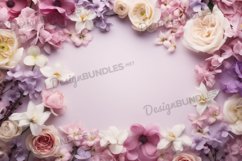 Floral Frame Background Flat Lay, Flowers Background Product Image 1