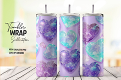 Aqua Heart tumbler wrap png Product Image 1
