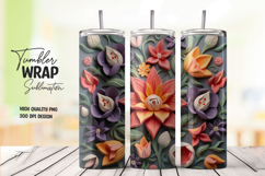 3d Autumn Floral Dark Tumbler PNG Product Image 1