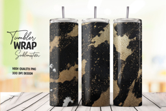 Beige and Black Rustic Cow Tumbler Wrap Product Image 1
