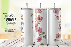Pink Blossom tumbler wrap png Product Image 1