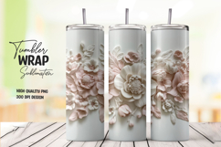 Ivory Floral Tumbler Wrap png Product Image 1
