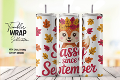 Fox Sassy Since September Fall Tumbler Wrap PNG Product Image 1