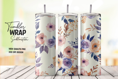 Blue Blossom tumbler wrap png Product Image 1