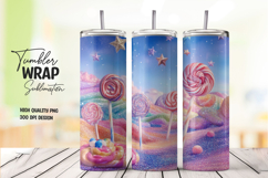 Pastel Candyland Fantasy Tumbler Wrap PNG Product Image 1