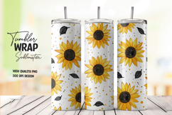 Sunflowers on White Background Tumbler Wrap PNG Product Image 1