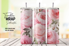 Pink Bloom tumbler wrap png Product Image 1