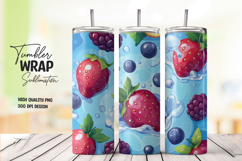 Berry Mix Cartoon Style 20oz Tumbler Wrap Sublimation PNG Product Image 1