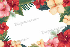 Tropical flower frame background, Digital paper Product Image 1