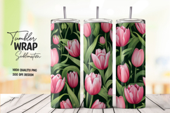 Fresh Tulip Field Tumbler Wrap PNG Product Image 1