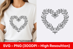 Floral Heart Wreath Clipart SVG PNG Product Image 1