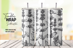 Black White Botanical Tumbler Wrap Product Image 1