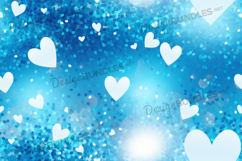 Light Blue Hearts Fantasy Background Digital Paper Product Image 1