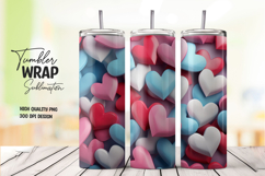 Pink Blue Heart Tumbler Wrap Product Image 1