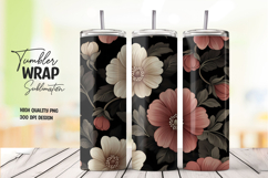 Dark Floral Night Theme Tumbler PNG Product Image 1