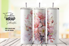 Pink Peony tumbler wrap png Product Image 1