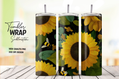 Sunflower with Green Leaves Tumbler Wrap Product Image 1