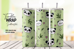 Panda Cute tumbler wrap png Product Image 1