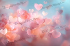 Soft Pink Heart Glow Digital Background Product Image 1