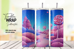 Purple Dreamland Candy Fantasy Tumbler Wrap Product Image 1