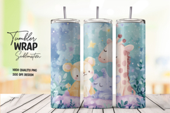 Pink Giraffe Cloud Sky Tumbler Wrap Product Image 1
