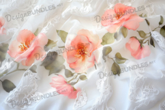 Soft Pink Roses on Lace Background Product Image 1