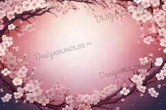 Pink Cherry Blossom frame Digital Paper, Pink Flowers Product Image 1