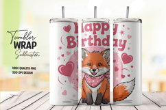 Happy Birthday Fox Party Wrap Tumbler PNG Product Image 1