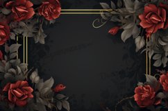 Vintage rose flower frame digital paper, Rose black vintage Product Image 1