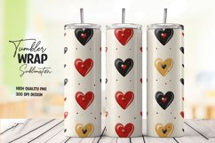 Heart semaless pattern tumbler wrap sublimation Product Image 1